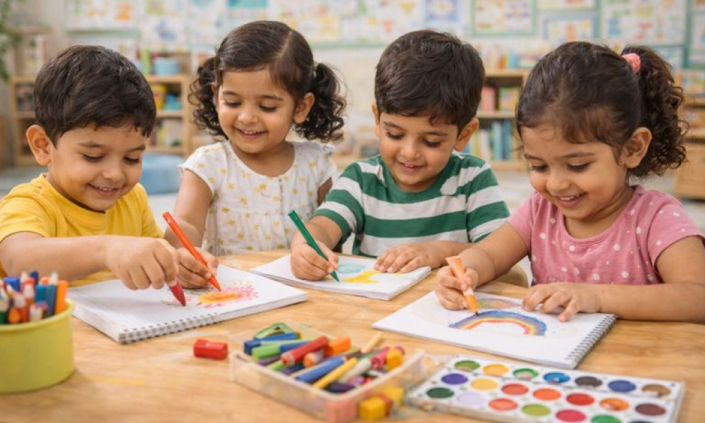 Children engaged in creative activities